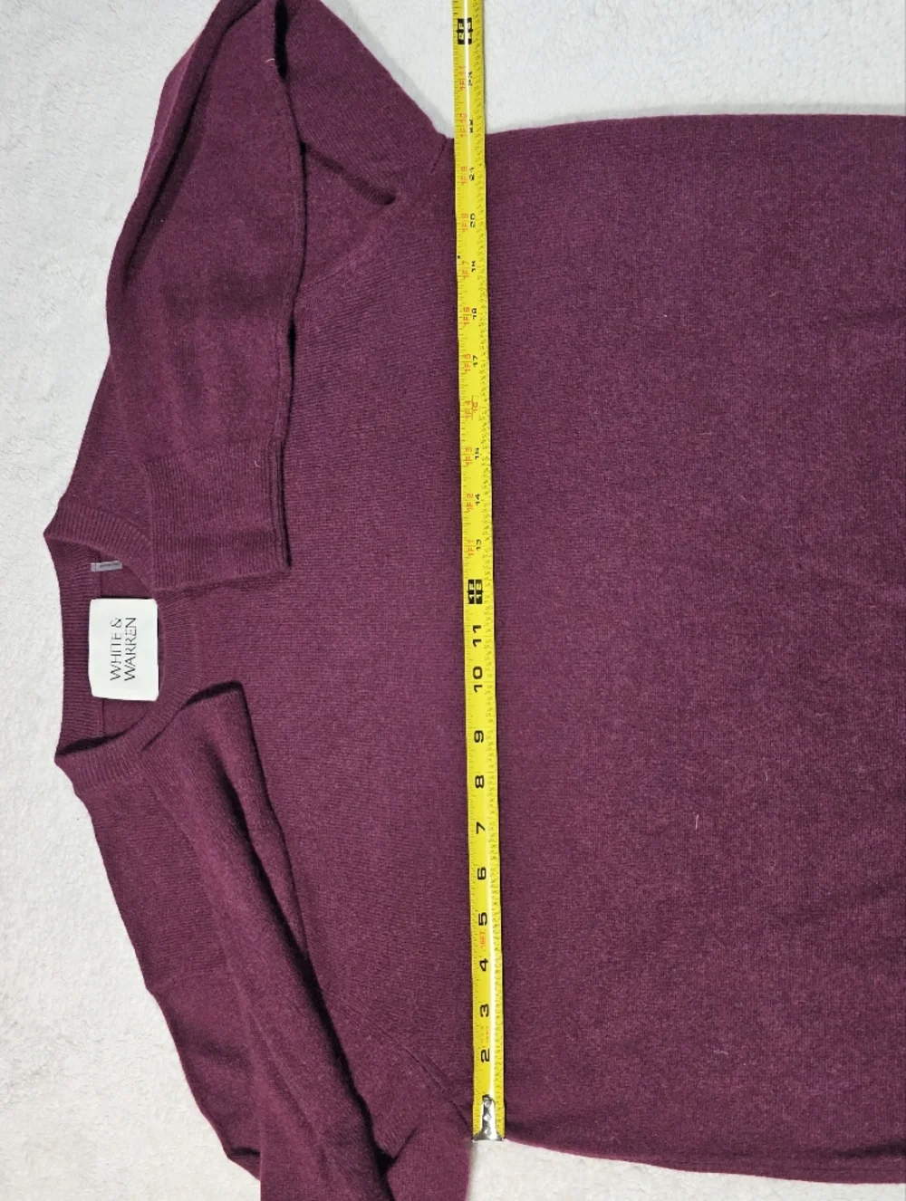 White + Warren Women's Crewneck Sweater - Wine 100% Cashmere.